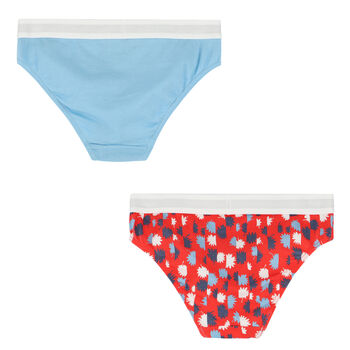 Girls Blue & Red Logo Knickers ( 2-Pack )
