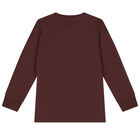 Boys Maroon Logo Long Sleeve Top, 1, hi-res