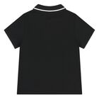 Younger Boys Black Logo Polo Shirt, 3, hi-res