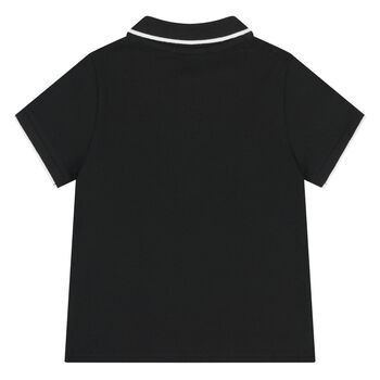 Younger Boys Black Logo Polo Shirt