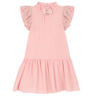 Girls Pink Lace Dress, 1, hi-res