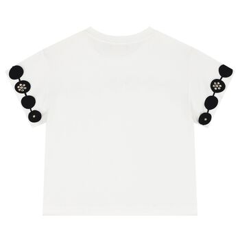 Girls Ivory Diamante T-Shirt