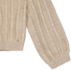Girls Beige Cable Knit Jumper, 1, hi-res