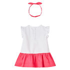 Younger Girls White & Pink Dress Set, 1, hi-res