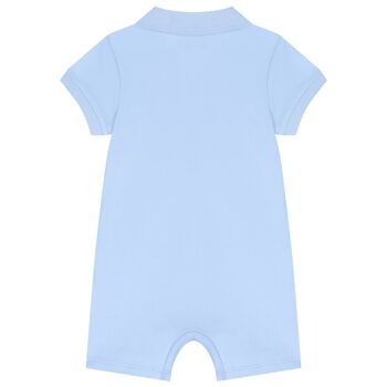 Baby Boys Blue Polo Bear Romper