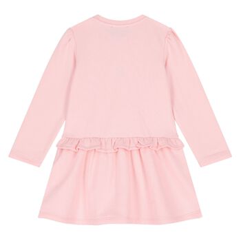 Younger Girls Pink Teddy Bear Logo Dress