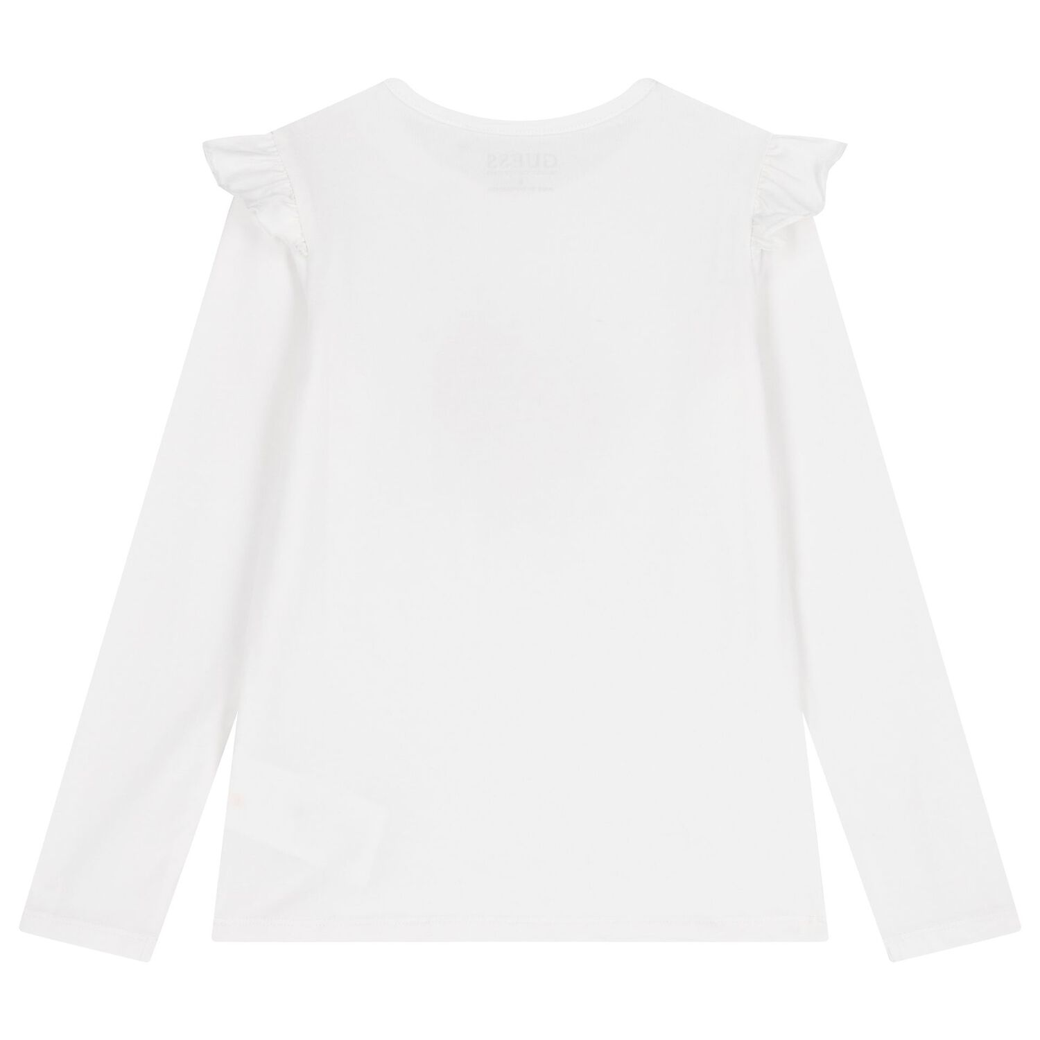 Girls White Heart Long Sleeve Top, 1, hi-res