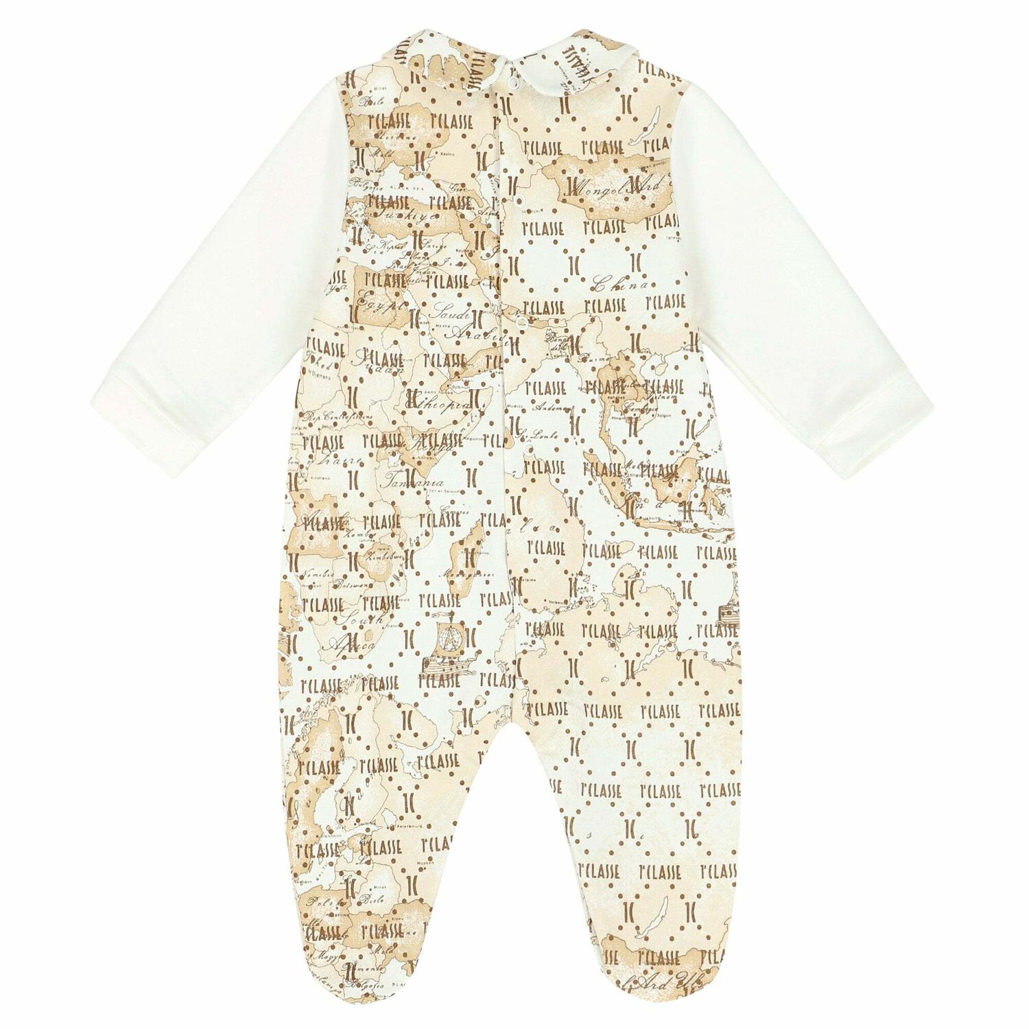 White & Beige Geo Map Babygrow, 3, hi-res image number null