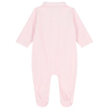Baby Girls Pink & White Babygrow
