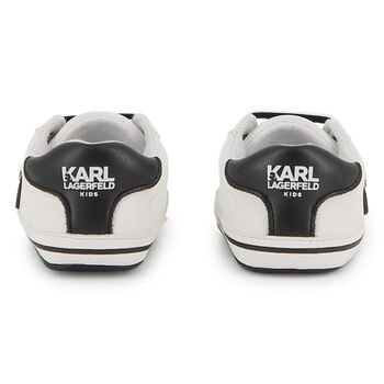 Baby Boys White Ikonik Karl Pre Walker Shoes