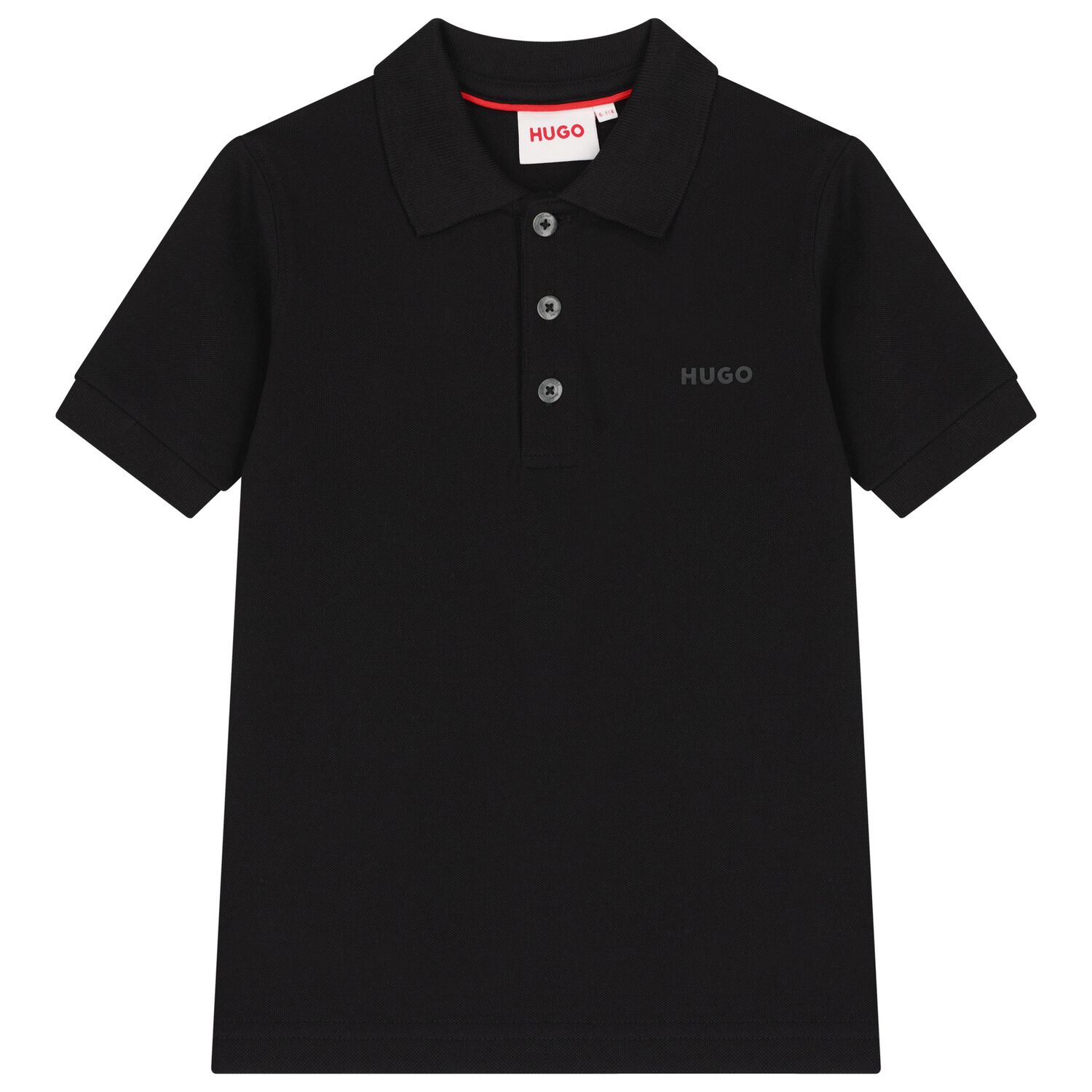 Boys Black Logo Polo Shirt, 1, hi-res image number null