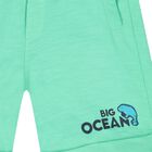 Boys Green Fleece Shorts, 1, hi-res