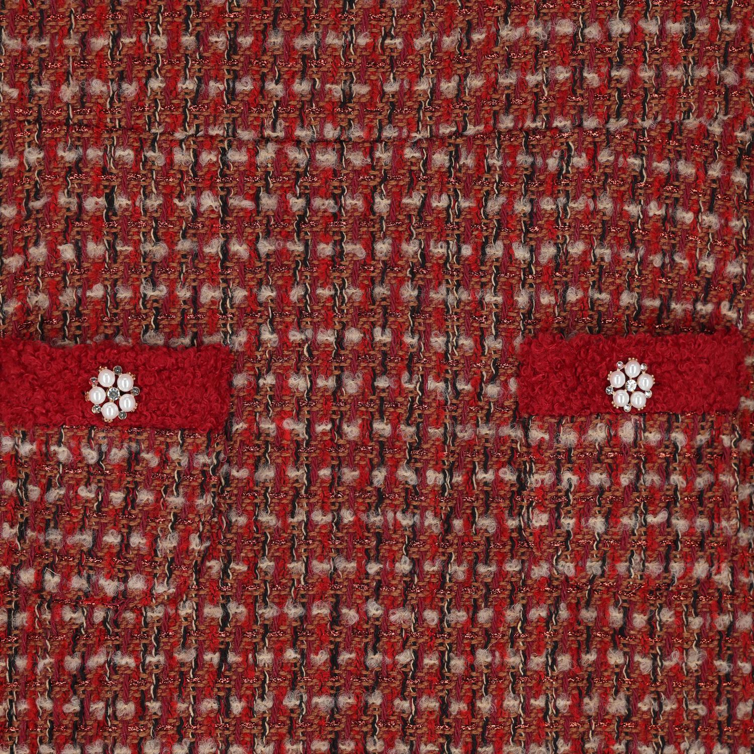 Girls Burgundy Tweed Dress , 1, hi-res