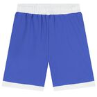 Blue & White Logo Shorts, 1, hi-res