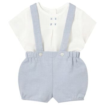 Baby Boys White & Blue Shorts Set 
