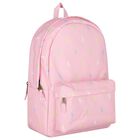 Girls Pink Canvas Pony Logo Backpack ( 44cm ), 1, hi-res
