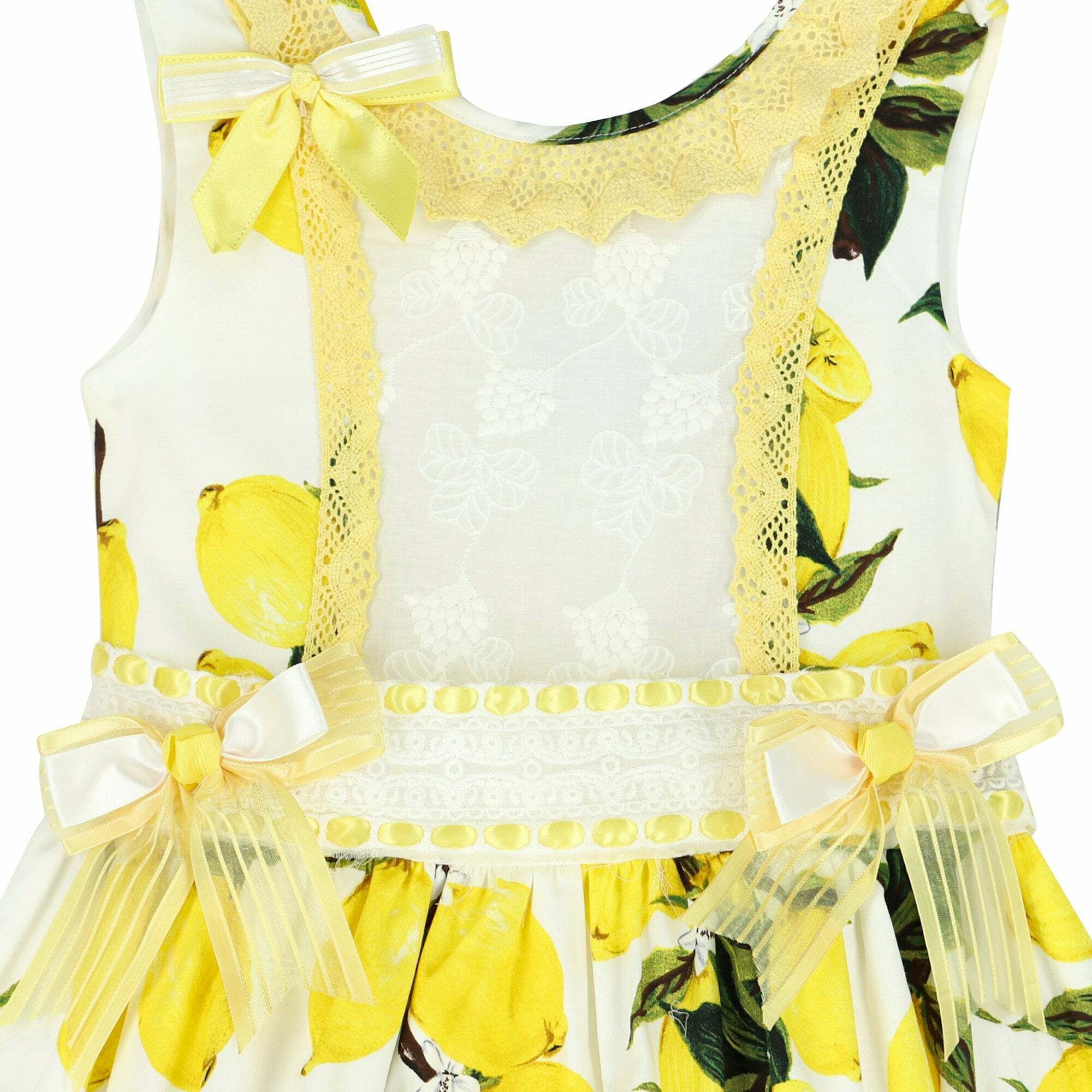 Beau Kid Girls White Yellow Lemon Dress Junior Couture UAE