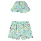 Younger Boys Aqua Swim Shorts & Reversible Hat Set, 3, hi-res
