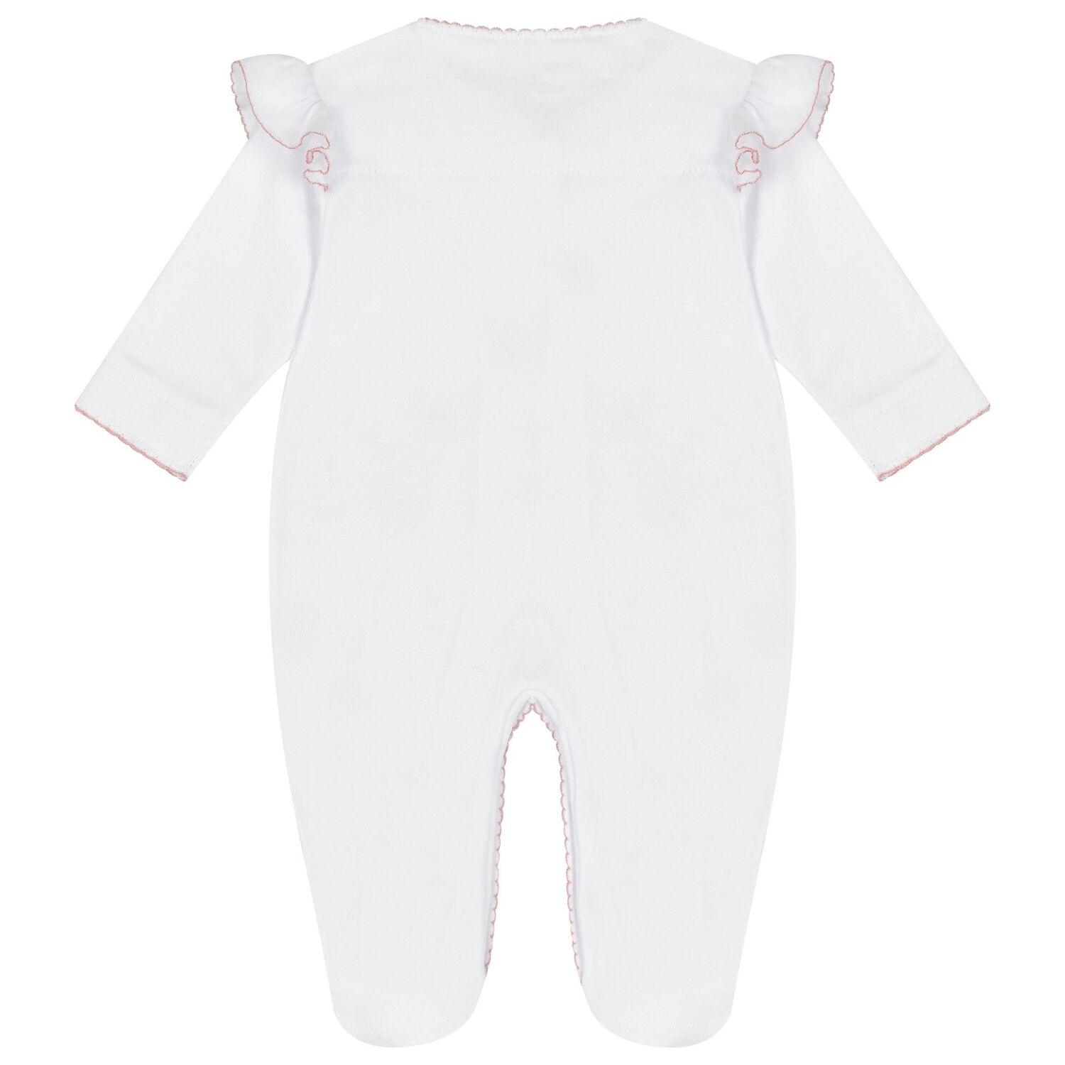 Baby Girls White & Pink Floral Babygrow Set, 1, hi-res image number null