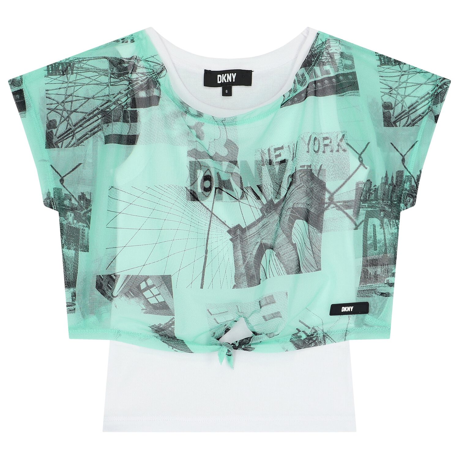 توب بنات الشعار 2 في 1 باللون الأبيض و الأخضر, 1, hi-res image number null