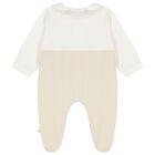 Baby Girls Ivory & Beige Logo Babygrow, 1, hi-res