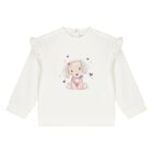 Younger Girls Ivory & Pink Tracksuit, 1, hi-res