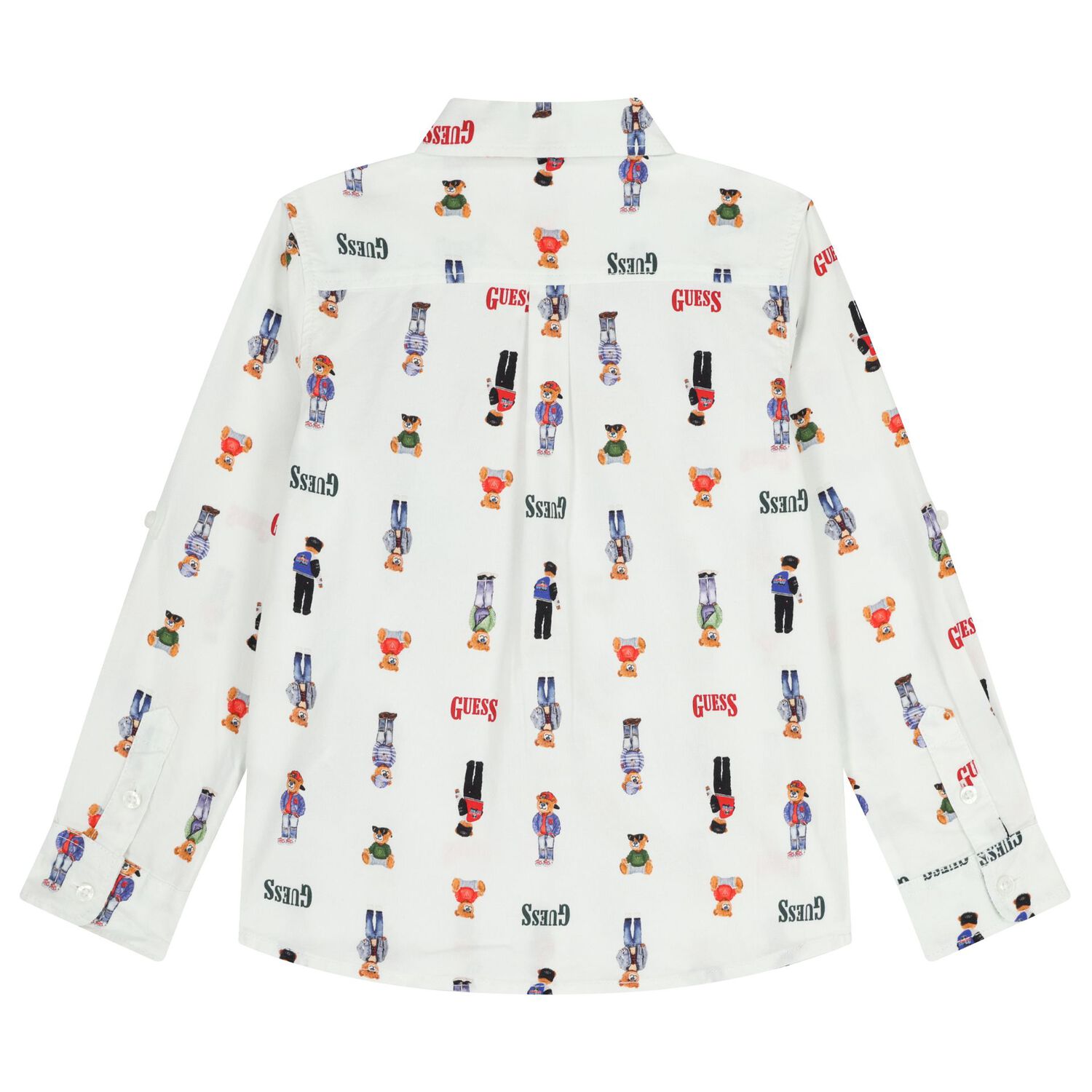 تيشيرت بشعار الدب تيدي باللون الأبيض, 1, hi-res