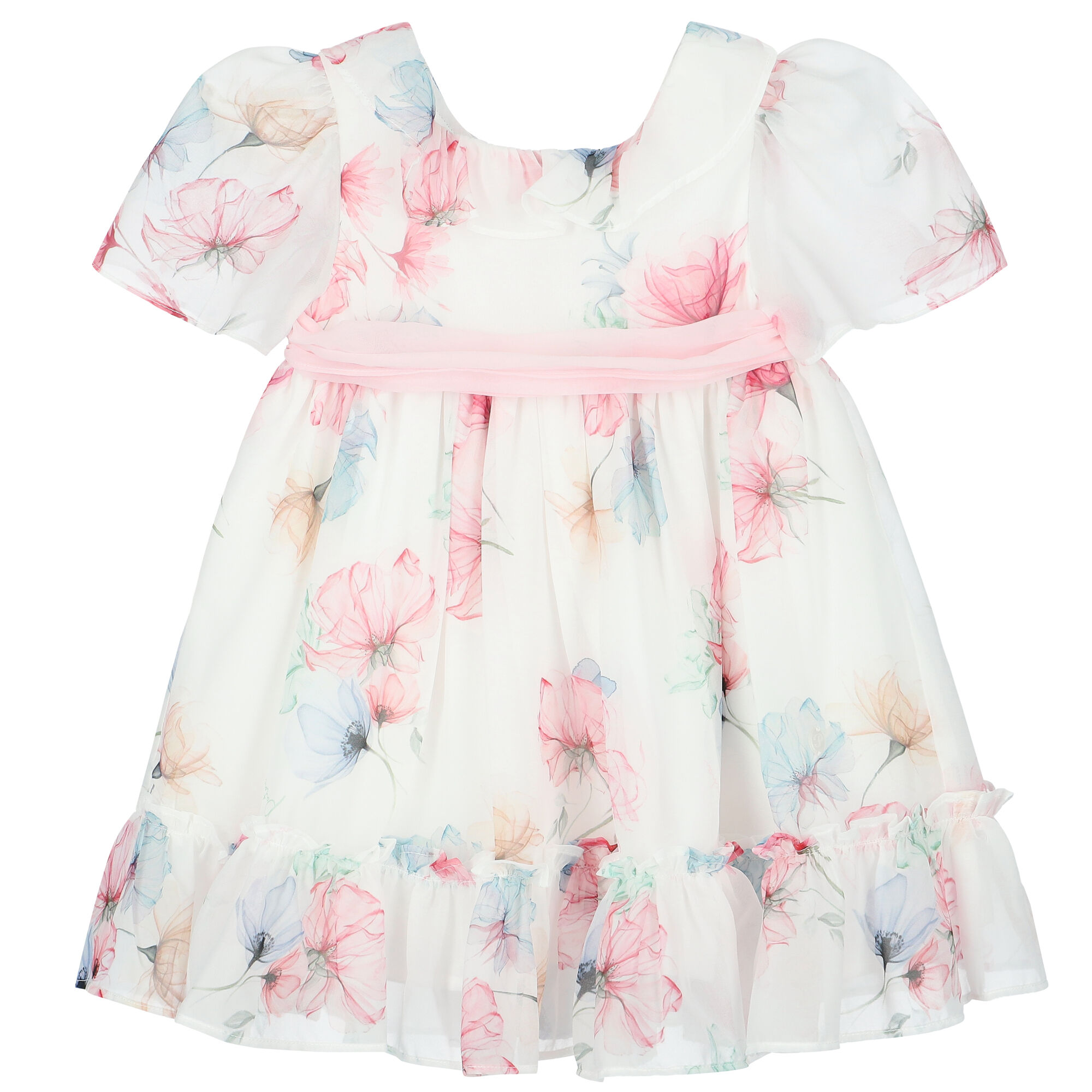 Girls white discount chiffon dress