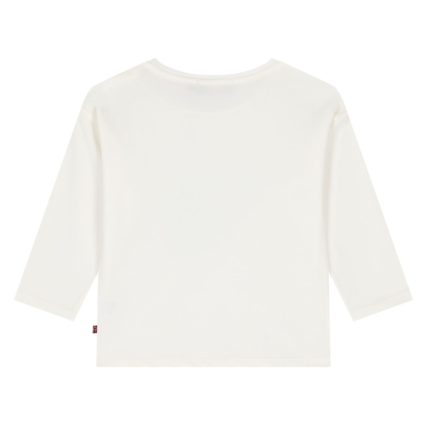 Younger Girls Ivory & Gold Teddy Bear Logo Long Sleeve Top , 1, hi-res