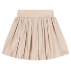 Girls Ivory & Beige Bow Skirt Set, 1, hi-res