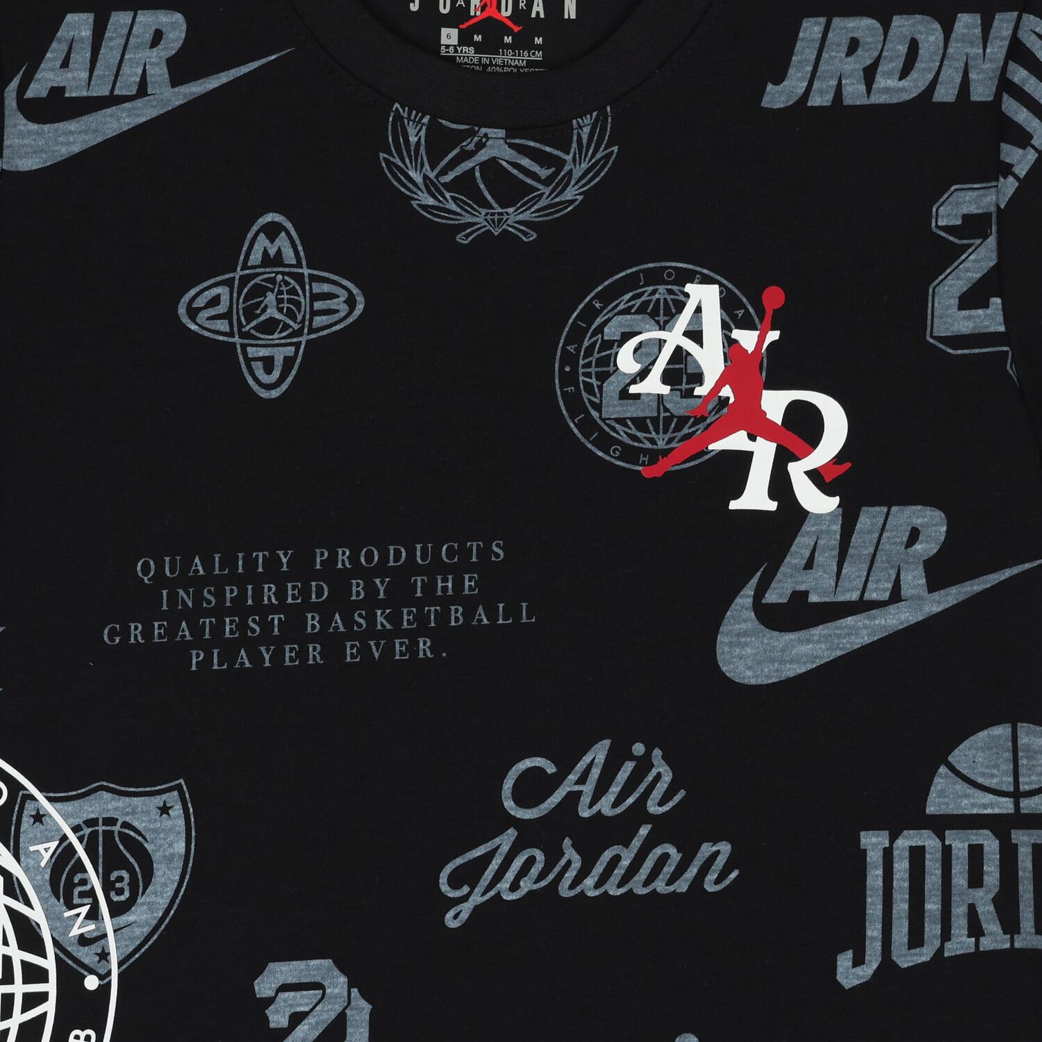Boys Black Jordan Logo T-Shirt, 2, hi-res