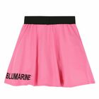 Girls Pink & Black Logo Skirt, 1, hi-res