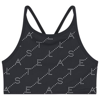 بلوزة بالشعار باللون الاسود للبنات