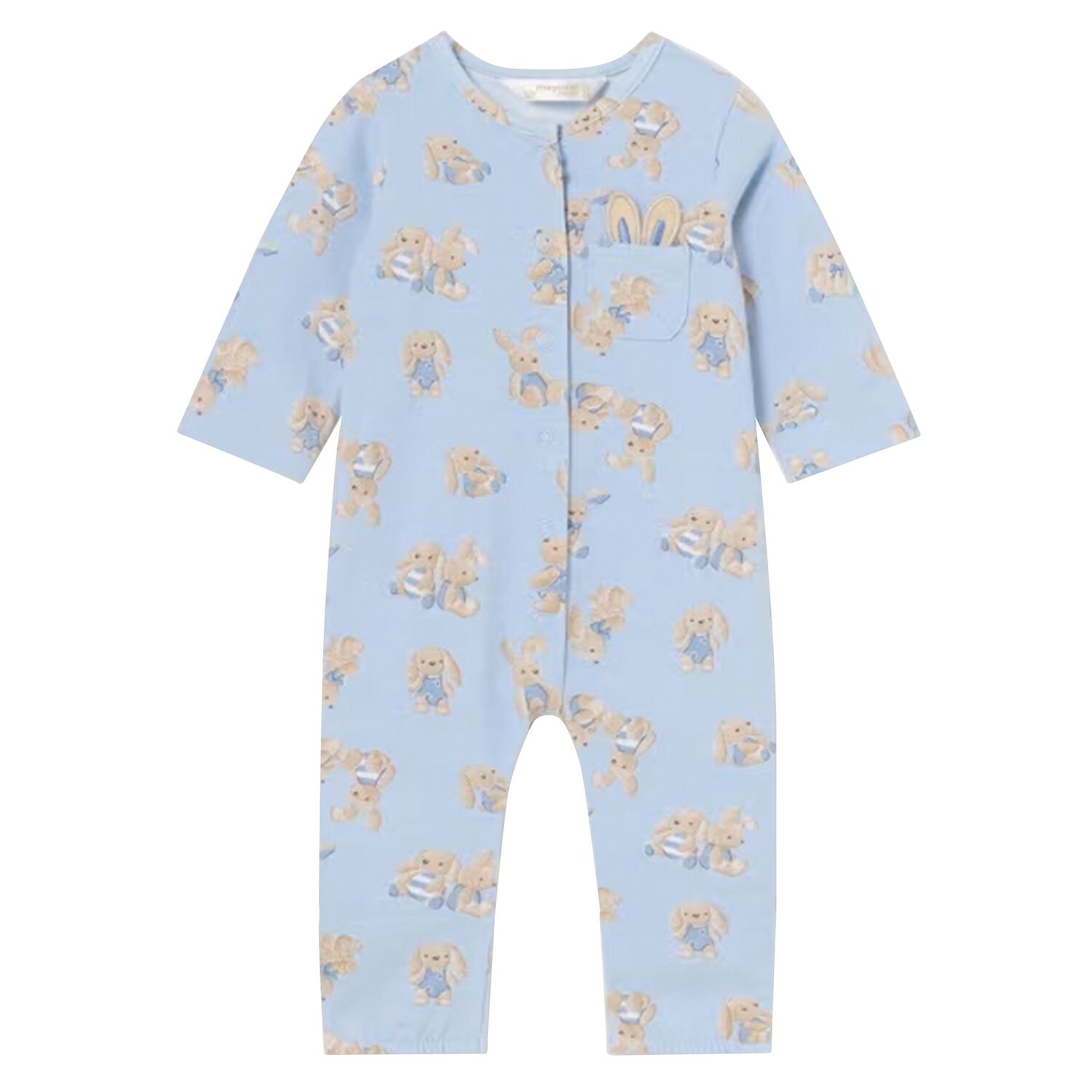 Baby Boys Blue Bunny Romper, 2, hi-res