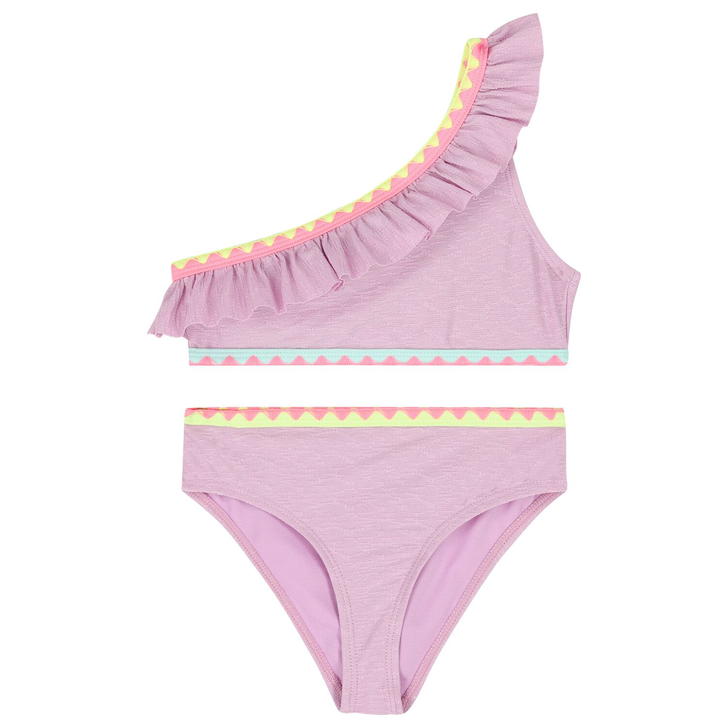 Girls Lilac Ruffled Bikini , 1, hi-res