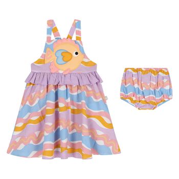 Younger Girls Purple & Orange Fish Dress Set