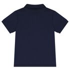 Younger Boys Navy & Gold Polo Shirt, 2, hi-res