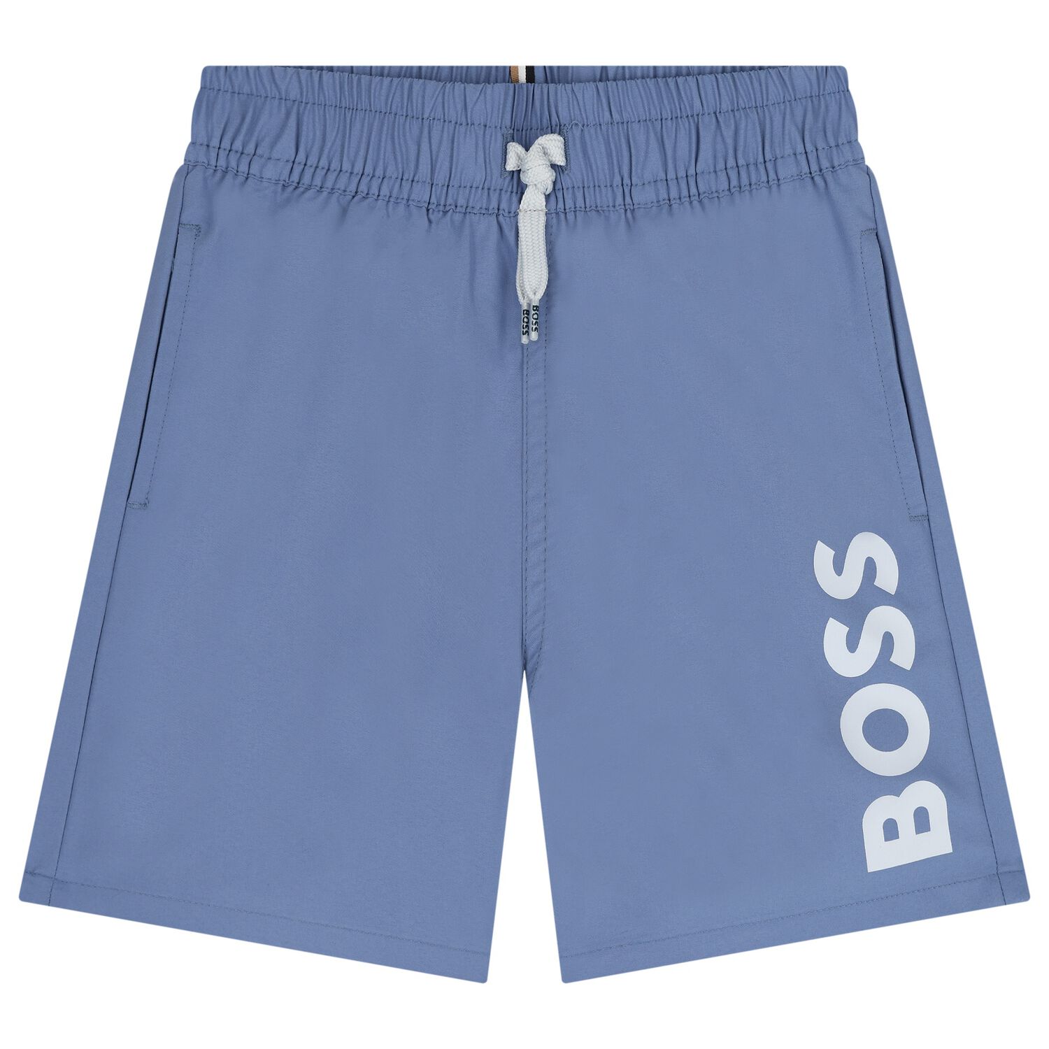 Boys Blue Logo Swim Shorts, 1, hi-res