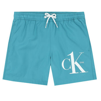 Boys Green Logo Swim Shorts