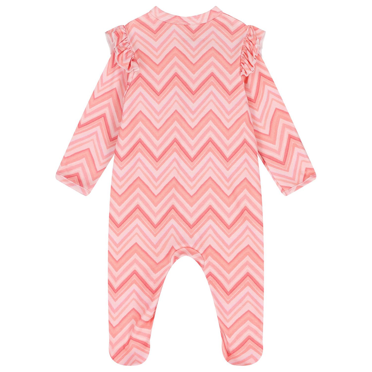 Baby Girls Pink Zig Zag Babygrow Set , 1, hi-res