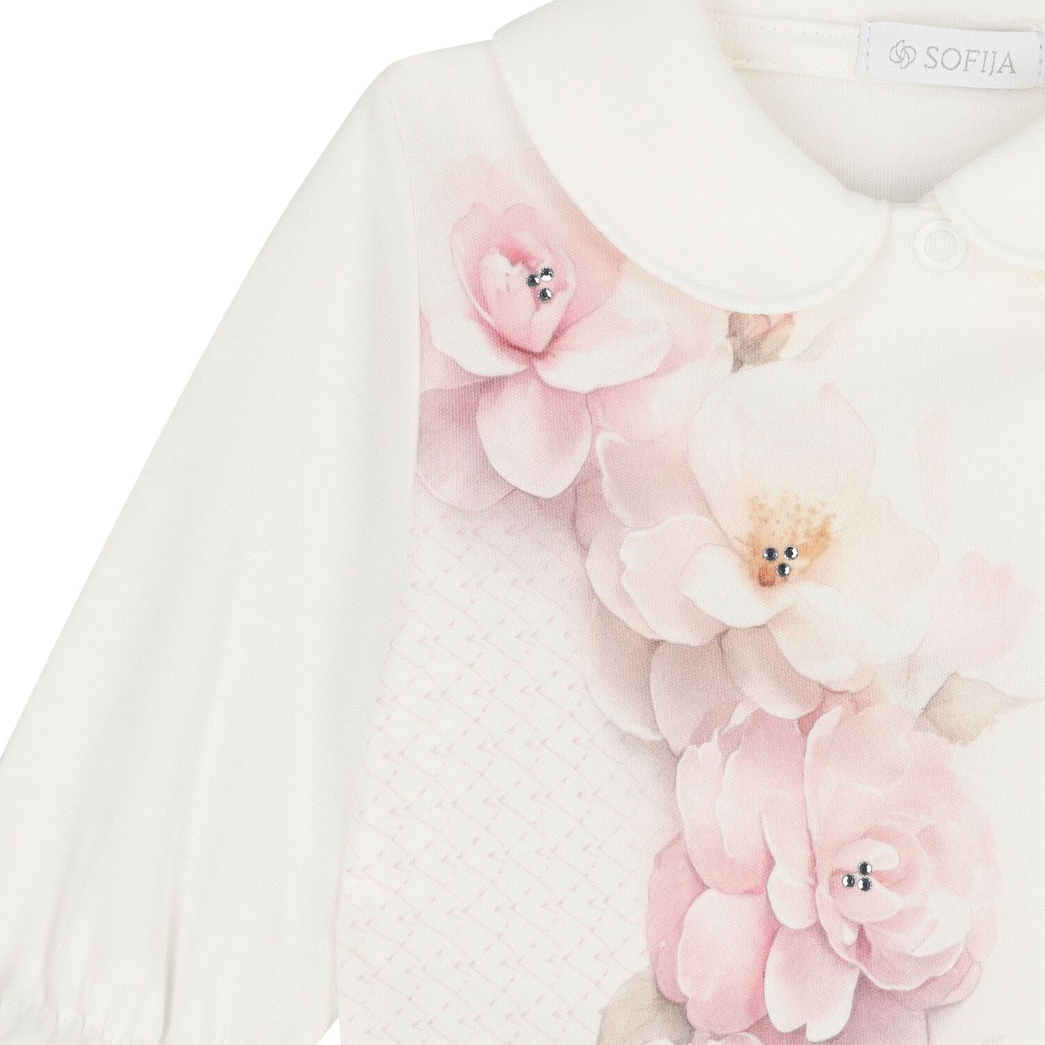 Baby Girls Ivory & Pink Floral Babygrow Gift Set , 1, hi-res
