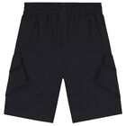 Boys Black Logo Shorts, 2, hi-res