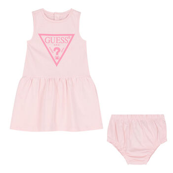 Baby Girls Pink Logo Dress Set
