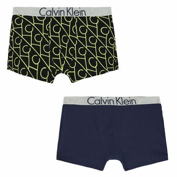 Boys Navy & Black Boxer Shorts ( 2-Pack )