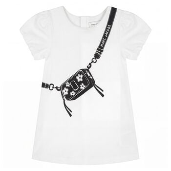 Younger Girls White Bag Dress