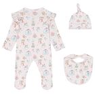 Baby Girls Pink Princess Babygrow Gift Set (3 Piece), 1, hi-res