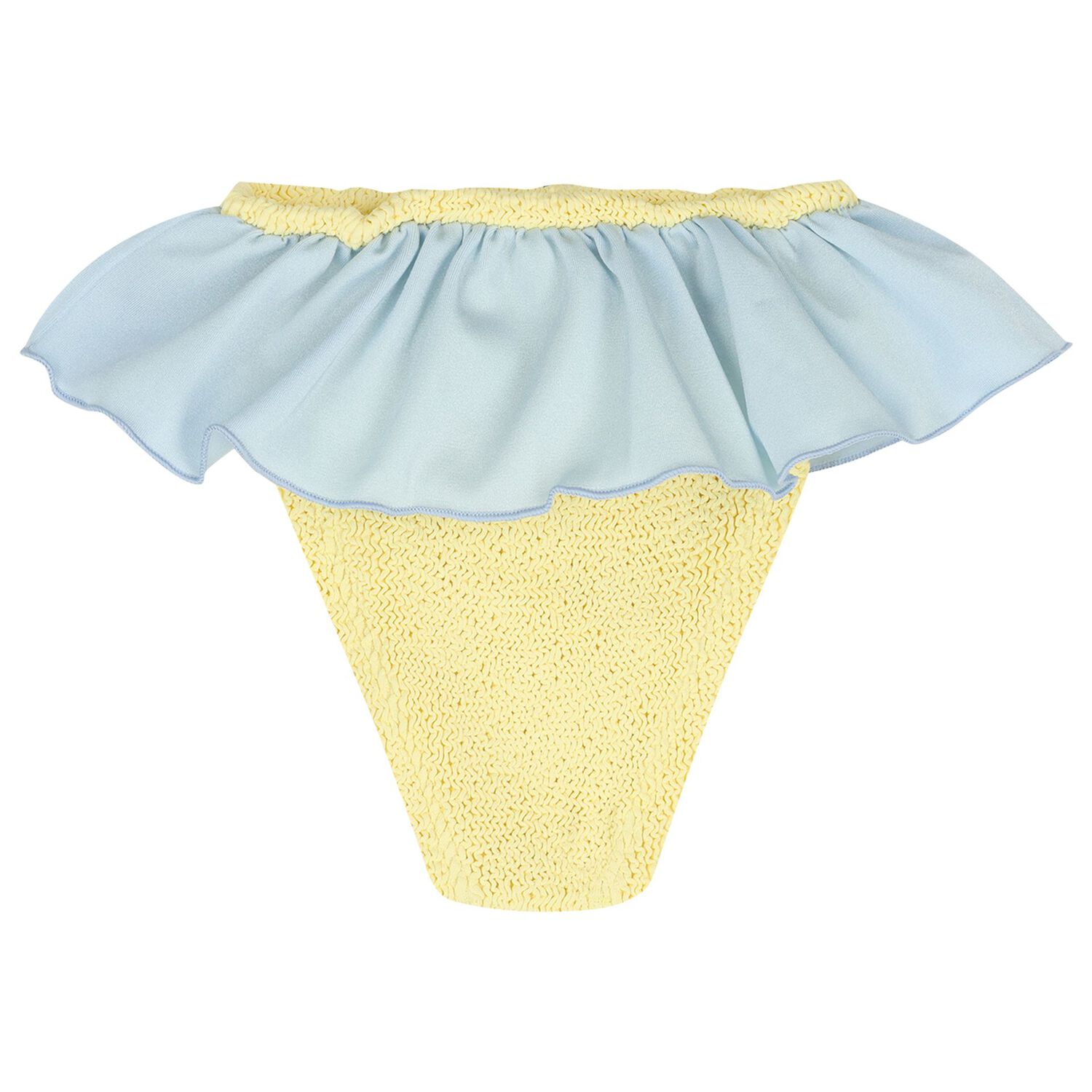 Girls Yellow & Blue Crinkle Bikini , 3, hi-res