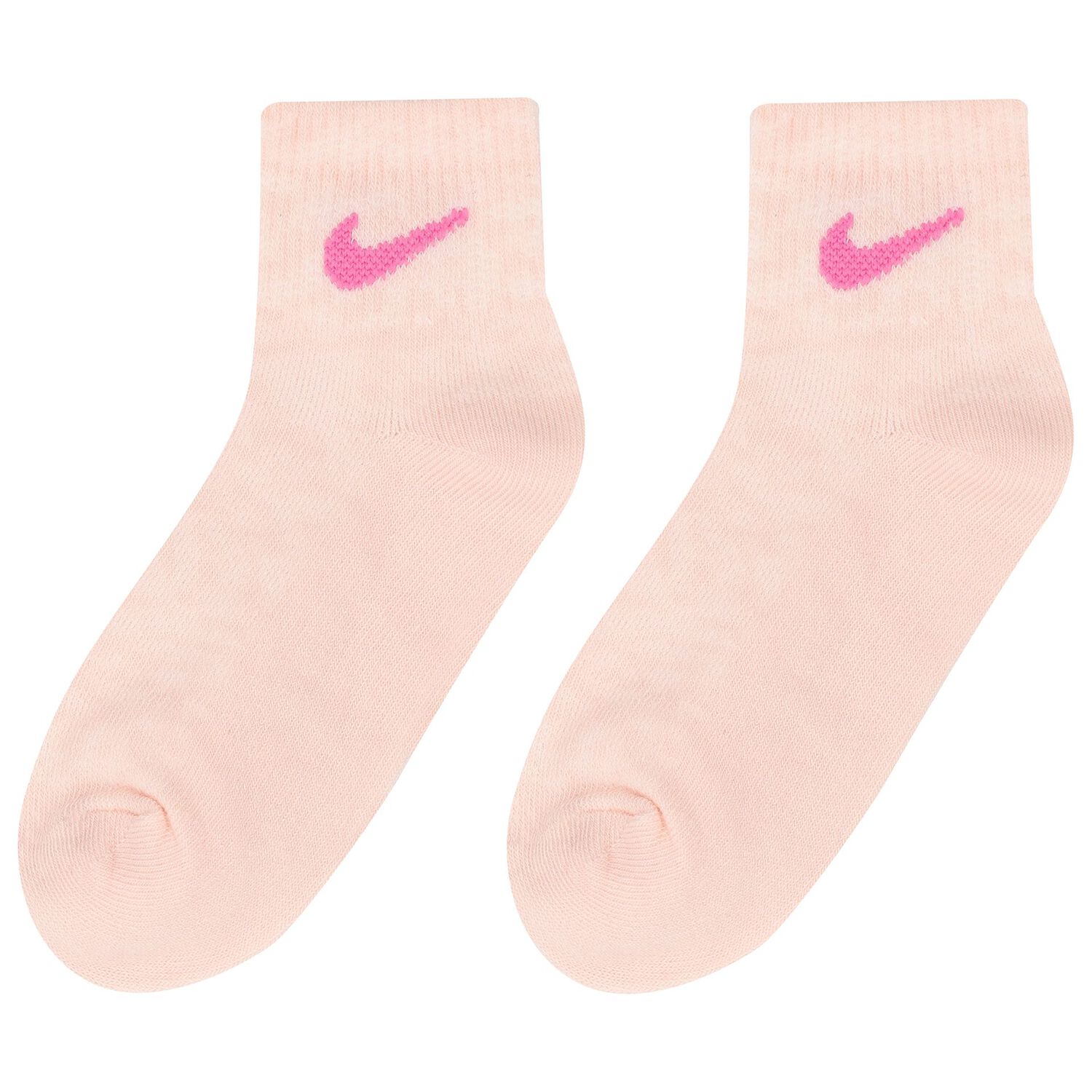 Girls White & Pink Logo Socks ( 6-Pack ), 1, hi-res image number null