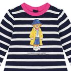 Baby Girls White & Navy Blue Dress Set, 1, hi-res