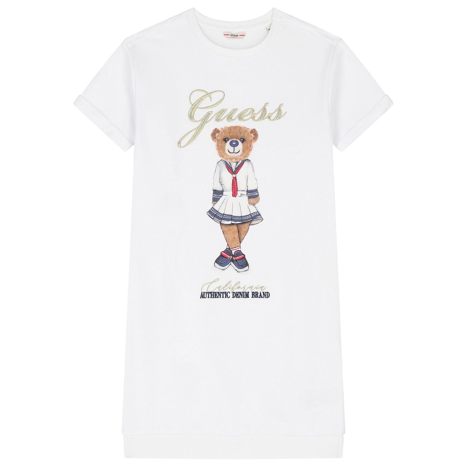 فستان قطني أبيض للبنات من تيري الفرنسي, 1, hi-res